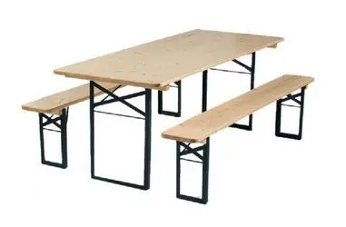 Ensemble table brasserie avec bancs
